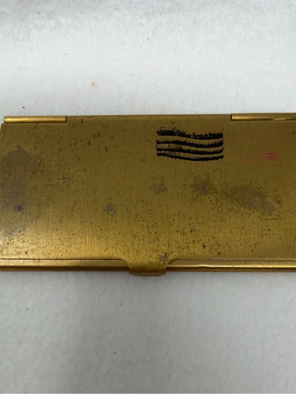 Vintage Brass Metal Postage Stamp Case